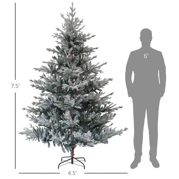 7.5 ft Snow-Flocked Nordic Pine Christmas Tree – Realistic Indoor Holiday Decor for Festive Celebration 2024