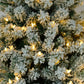 6ft Snow-Flocked Christmas Tree with 1202 Branches and Tied Lights – Perfect Holiday Decor for Christmas 2024