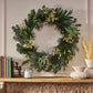 Eucalyptus Leaves and Pine Twigs Wreath – 30-inch Rustic Stars Design, Perfect for Front Door, Christmas Decor 2024