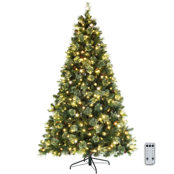 6ft Pre-Lit Green Christmas Tree – Automatic with 500 Warm LED Lights and 900 Realistic Branches, Perfect Holiday Decor for Christmas 2024