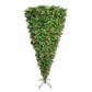 7.5 FT Inverted Christmas Tree with Santa's Legs & Berries - Unique PVC Holiday Decoration for Festive Celebrations