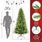 Artificial Christmas Tree Prelit PE&PVC With Metal Stand,550 Multi-Colour LED Lights,2286 Branch Tips Green Everett Balsam Tree Easy Assembly For Indoor,Home 50 x 50 x 90 inches