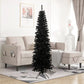 7.5 ft Slim Black Artificial Christmas Tree with Foldable Metal Stand - Unique Holiday Decor for Small Spaces 2024