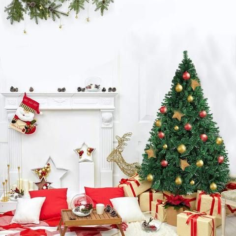 6 ft Premium PVC Christmas Tree – Lush Green Decor with Metal Stand, Perfect for Holiday Home Decor 2024