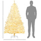 6 ft Pre-Lit White Christmas Tree – 220 Warm LED Lights with Auto Open Design, Perfect Holiday Decor for Christmas 2024