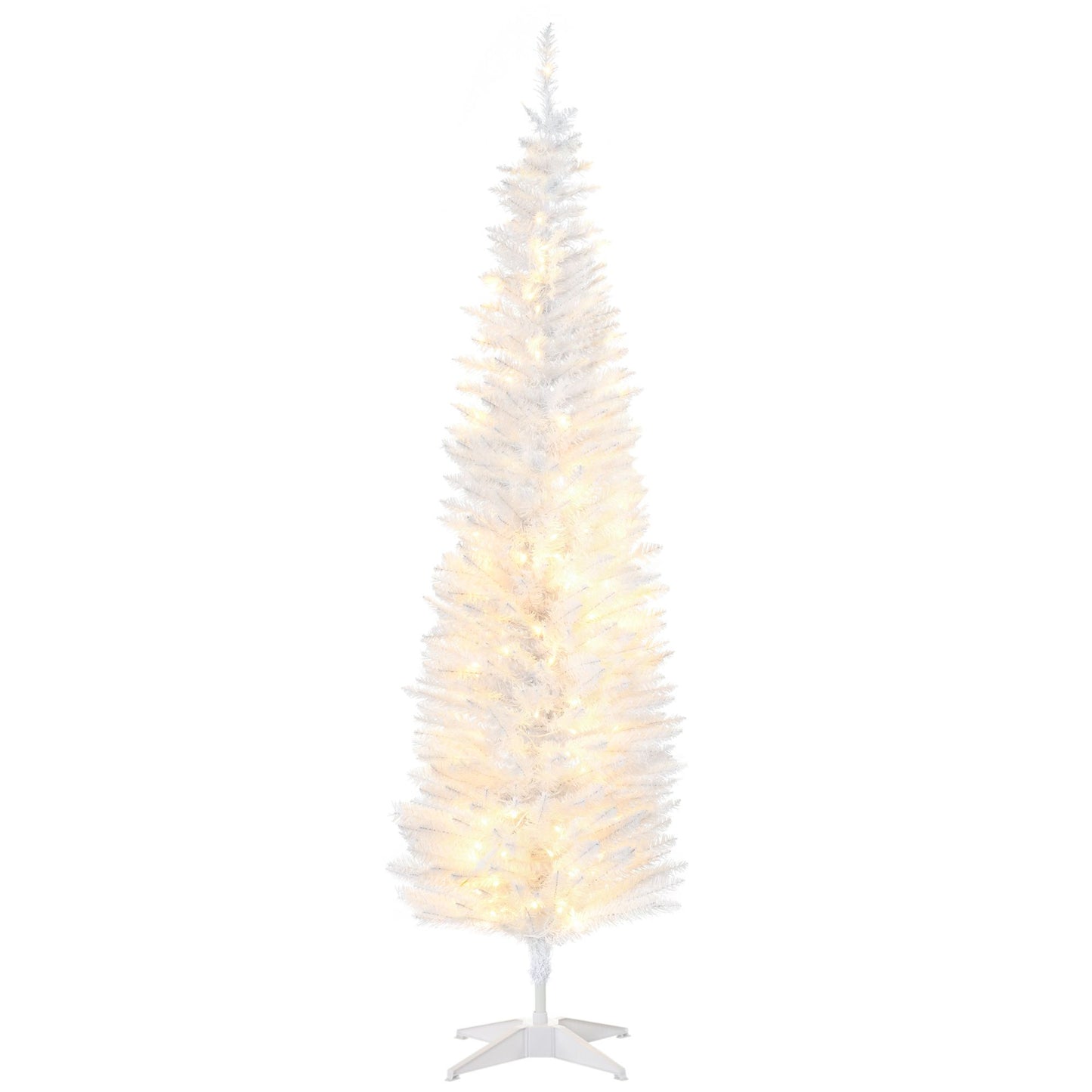 6' Pre-Lit Slim Noble Fir Christmas Tree - 200 Warm White LED Lights & 390 Tips, Perfect for Holiday Decor 2024