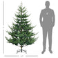 6 ft Realistic Pine Hinged Christmas Tree – Auto Open Design with 795 Branches, Steel Base for Home Holiday Decor 2024