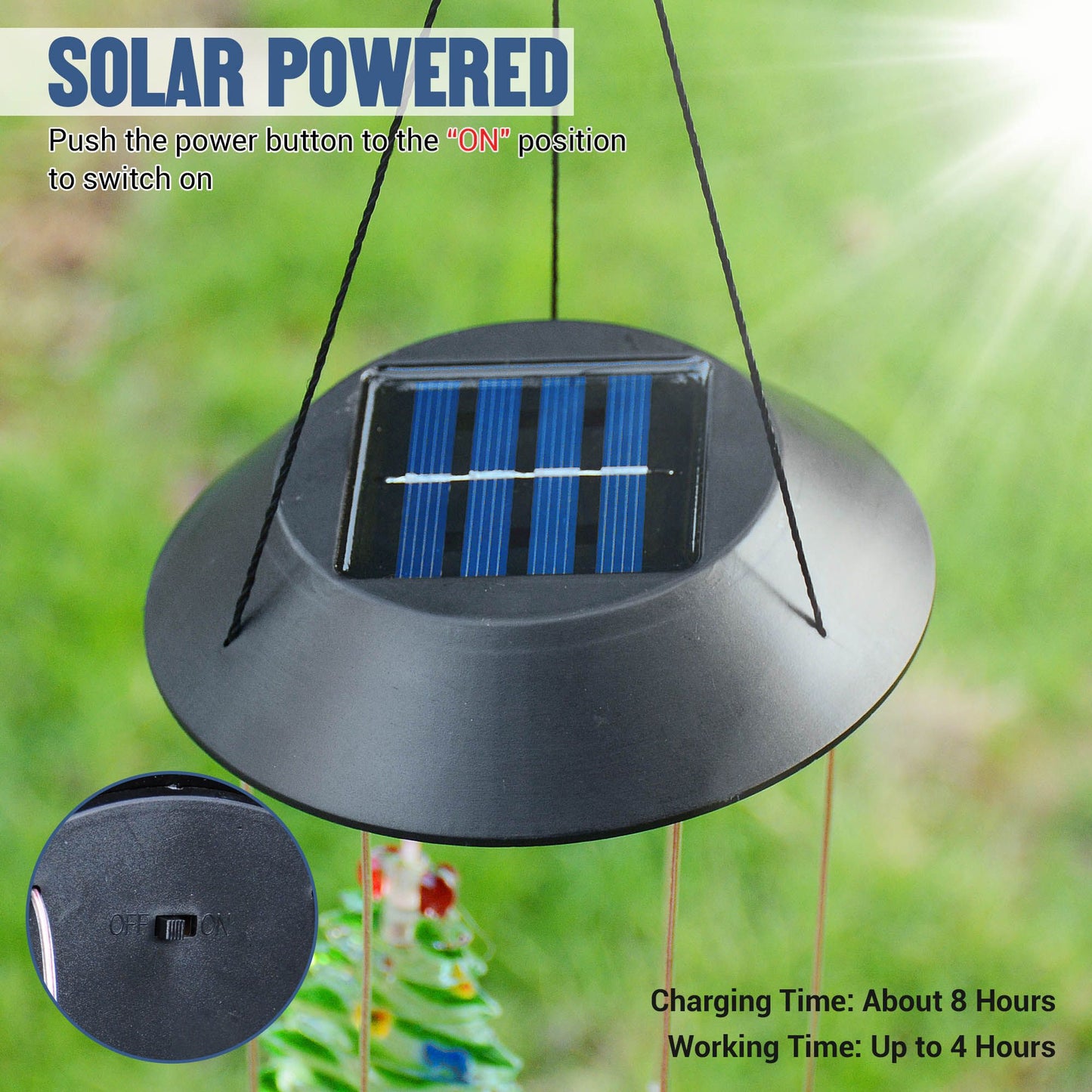 Christmas Tree Solar LED Wind Chimes