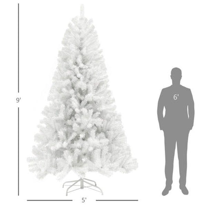 9 ft Snow-Flocked White Christmas Tree – Realistic Holiday Decor for Home, Perfect for Christmas 2024