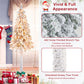 6 ft Pre-Lit Snow-Flocked Christmas Tree – Vibrant Holiday Decor with 175 Warm Lights for Home & Office 2024