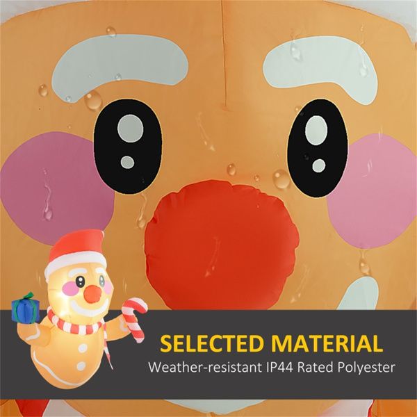 Inflatable Gingerbread Man Christmas Decor – 41.3" LED Lit with Gift Box & Candy Cane, Outdoor Safe, Holiday Decor 2024