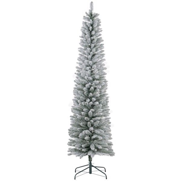 7 ft Snow-Flocked Pencil Christmas Tree – Realistic Holiday Decor for Small Spaces, Perfect for Christmas 2024