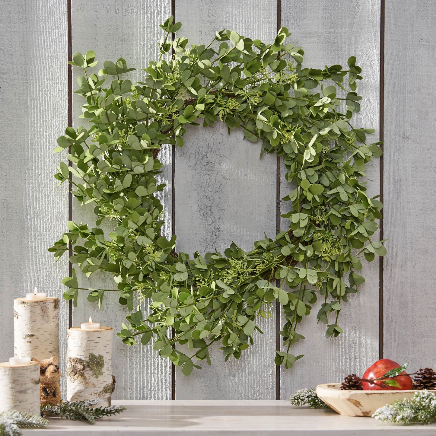 27-Inch OXALIS CORNICULATA Wreath – Elegant Floral Design for Front Door, Holiday Decor 2024