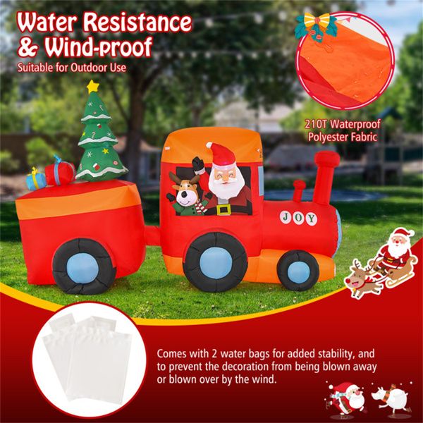 8.6 ft LED Lit Inflatable Christmas Train – Colorful Holiday Decor for Outdoor Use, Christmas 2024