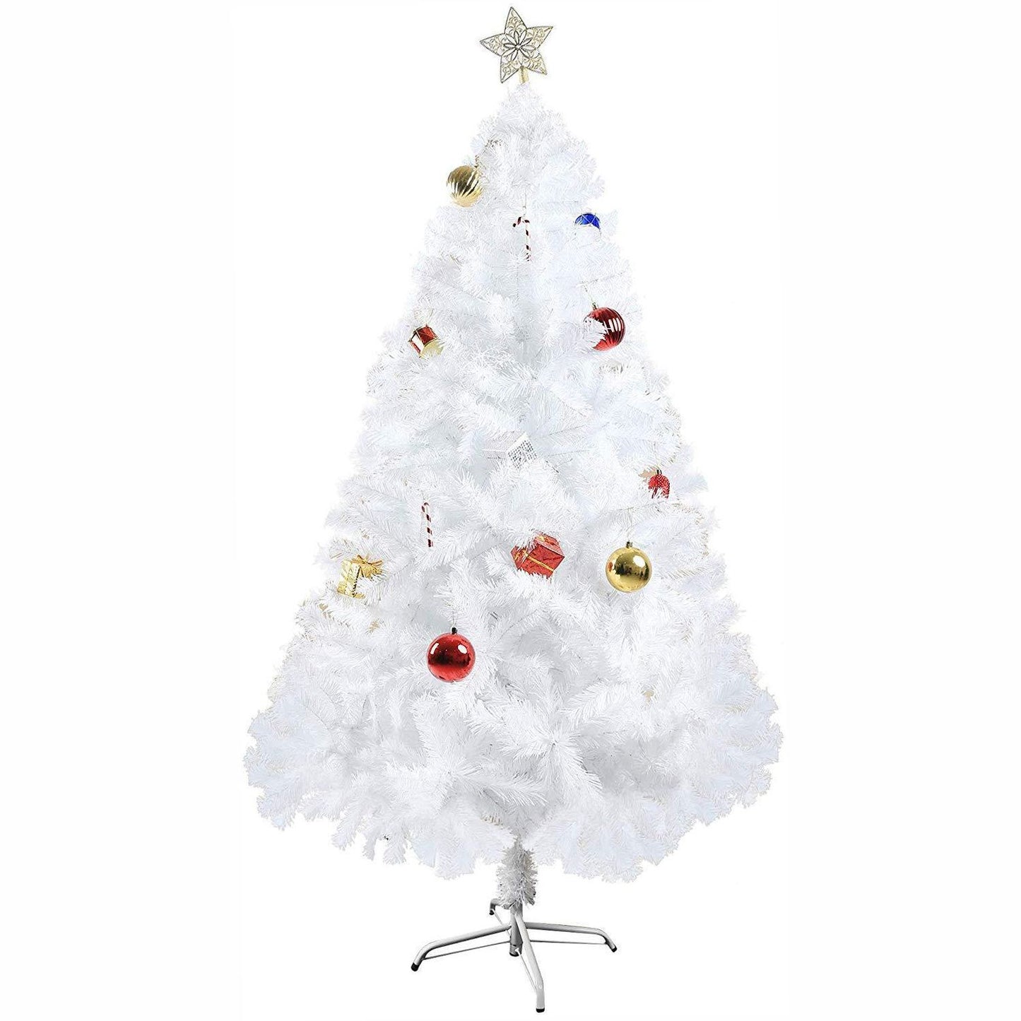 6 ft Unlit Premium Spruce Artificial Christmas Tree – Eco-Friendly PVC, Sturdy Metal Stand, Perfect for Home & Office Holiday Decor 2024