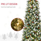 7.5 ft Pre-Lit Snow-Flocked Artificial Christmas Tree with Realistic Branches, 350 LED Lights, Pine Cones & Berries for Holiday Decor 2024