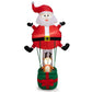 8ft Inflatable Santa Claus with Reindeer – LED Lit Festive Decor for Outdoor Display, Christmas 2024