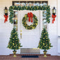 4-Piece Pre-Lit Christmas Decoration Set with Wreath, Garland, and Entrance Trees for Festive Holiday Decor 2024