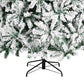 7.5 ft Pre-Lit Green Flocked Christmas Tree with 1450 Branches and Warm LED Lights - Perfect Holiday Decor for Christmas 2024