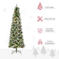 7.5 ft Pre-Lit Snow-Flocked Artificial Christmas Tree with Realistic Branches, 350 LED Lights, Pine Cones & Berries for Holiday Decor 2024