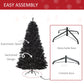 7ft Black Artificial Christmas Tree Unlit Douglas Fir with 1346 Realistic Tips - Unique Halloween and Holiday Decor for 2024