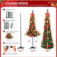 6 FT Pre-Lit Artificial Christmas Tree with Red & Gold Ornaments - Fully Decorated Holiday Decor for Home & Office 2024