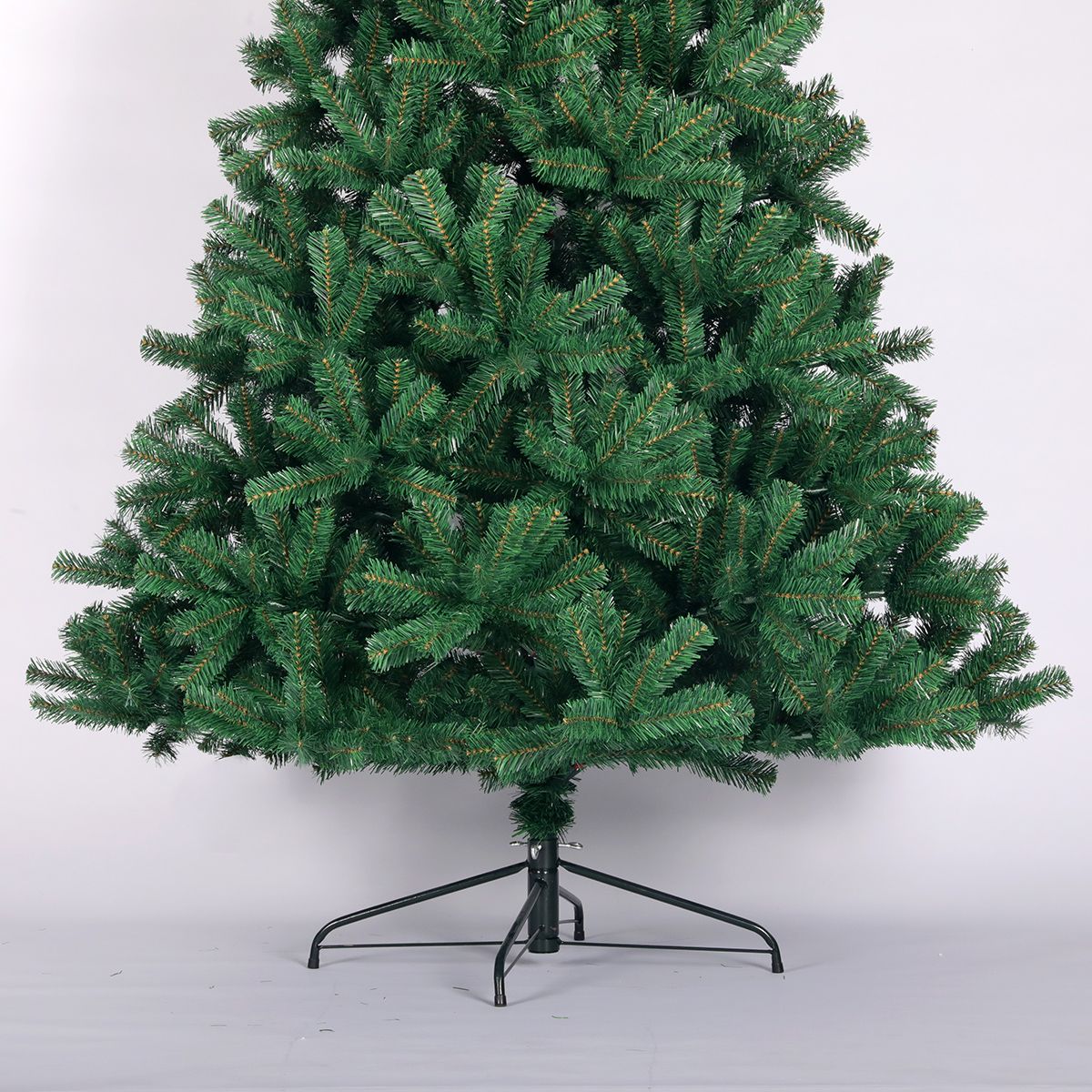 7.5 ft Full Green Artificial Christmas Tree - Realistic Spruce PVC Fir with Metal Stand, Unlit Decor for Holiday 2024