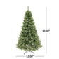 7.5 ft Snow-Flocked Mixed Hinged Christmas Tree with 750 LED Lights and Pinecones – Festive Holiday Decor for Home 2024