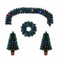 4 ft Pre-Lit Optical Fiber Christmas Tree Set - Colorful LED Lights with Garland, Wreath & Entrance Trees for Festive Holiday Decor 2024