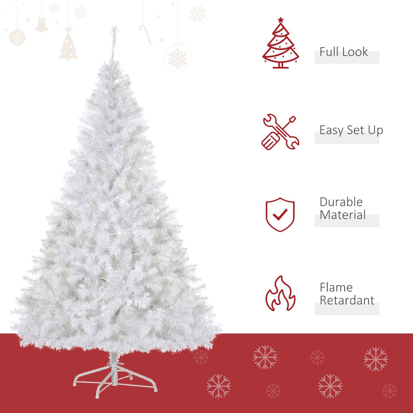 6 ft Pre-Lit Douglas Fir Christmas Tree – Realistic Artificial Holiday Decor with 250 Warm White LED Lights, Perfect for Christmas 2024