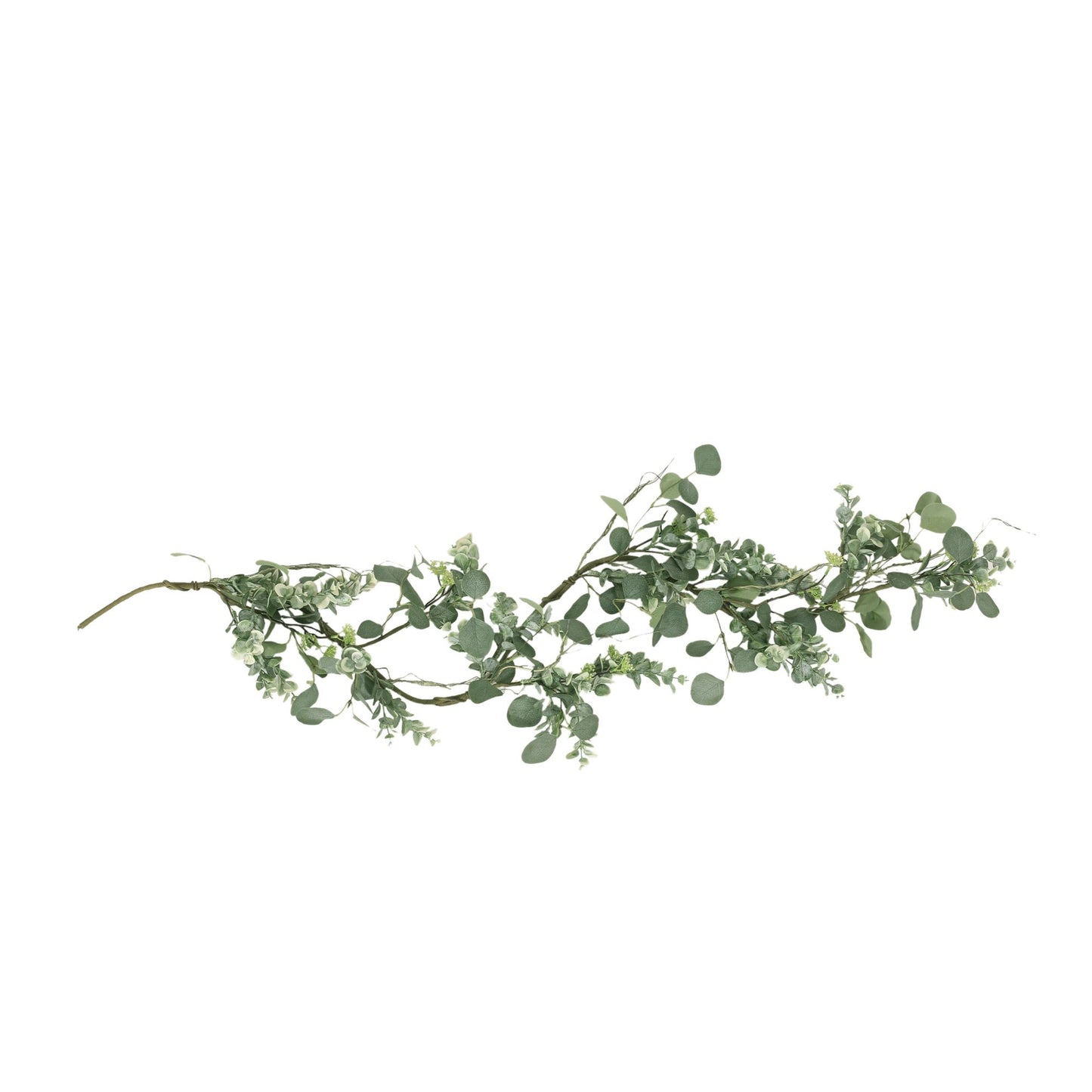 Eucalyptus Leaf Garland – 60.5" Natural Greenery with Rustic Twigs, Perfect for Indoor Decor, Christmas 2024