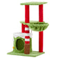 32in Festive Plush Cat Tree Tower with Condo, Hammock & Massage Brush - Christmas Themed Activity Center for Indoor Cats