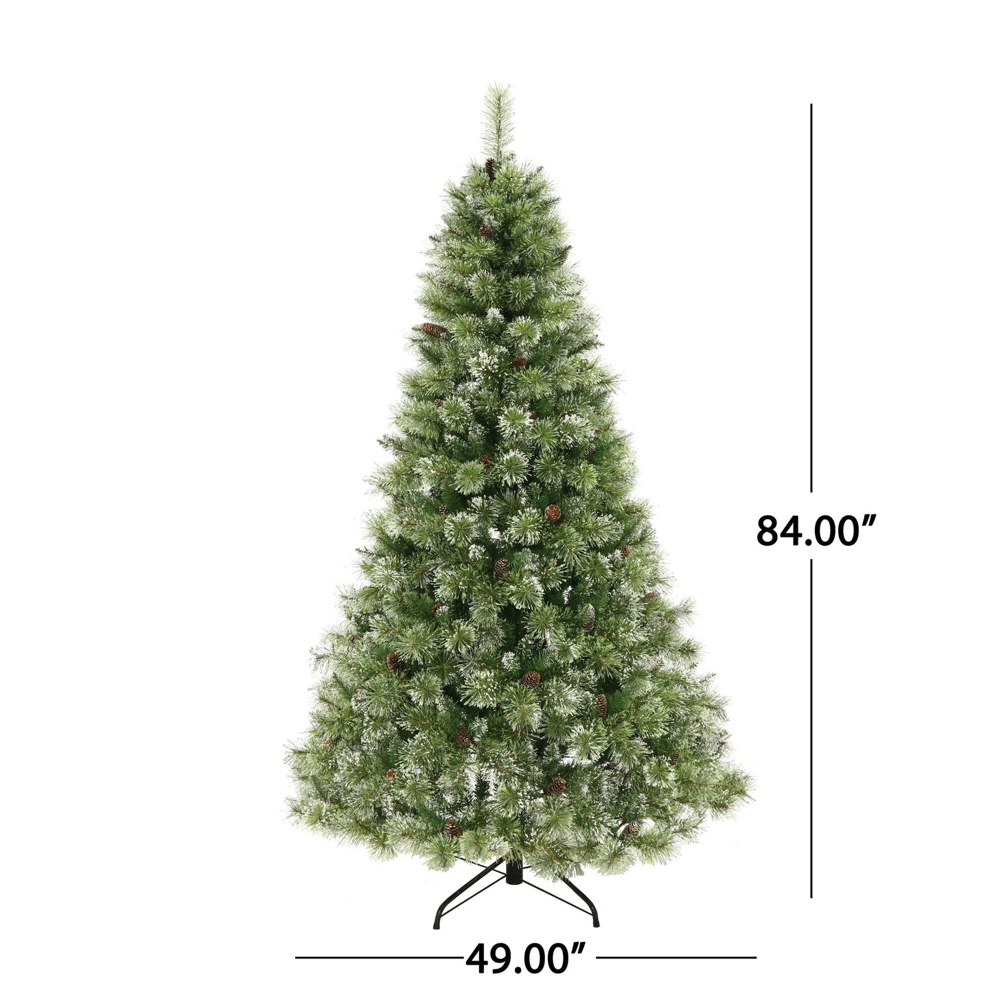 7 ft Snow-Flocked Pre-Lit Christmas Tree with 78 Pine Cones and 650 Clear LED Lights for Festive Home Decor 2024