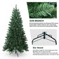 8ft Fireproof PVC Hinged Green Artificial Christmas Tree - Eco-Friendly Holiday Decor for 2024