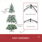 6 ft Snow-Dusted Full Fir Artificial Christmas Tree with 800 Tips and Pinecones – Realistic Holiday Decor for Christmas 2024