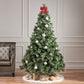 7 ft Snow-Flocked Cashmere Christmas Tree with 900 LED Lights & 75 Pine Cones - Perfect Holiday Decor for Christmas 2024