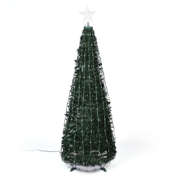 5 ft Pre-Lit Artificial Christmas Tree with RGB LED Lights & Lighted Star Finial – Colorful Holiday Decor for Christmas 2024