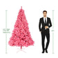 6 FT Unlit Pink Christmas Pine Tree - Full & Lush Holiday Decor with 1000 Branch Tips, Perfect for Home & Office Celebrations 2024