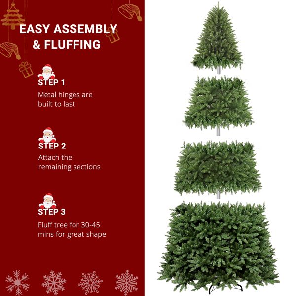 12ft PVC Christmas Tree with 7794 Tips - Automatic Structure, Durable Green Holiday Decor for 2024