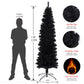 7.5 ft Slim Black Pencil Christmas Tree – Space-Saving Holiday Decor for Compact Spaces, Perfect for Christmas 2024