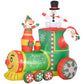 Inflatable Christmas Train Decoration – 70.9" Green with Santa, Snowman & Gingerbread Man, Outdoor Safe, Holiday Festive Decor 2024