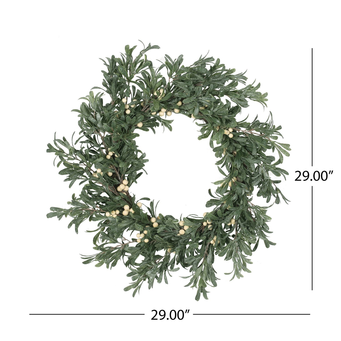 29-inch Snowberry Wreath – Elegant Winter Charm with White Berries, Perfect for Front Door, Christmas Decor 2024