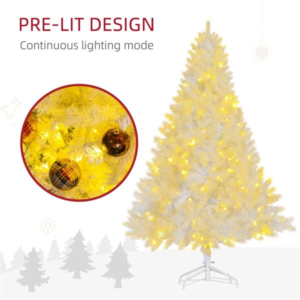 7.5 ft Pre-Lit Christmas Tree with Snow-Flocked Tips – Festive Holiday Decor for Home & Office 2024