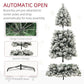 6.5 ft Pre-Lit Snow-Flocked Christmas Tree – Realistic Holiday Decor with Warm White Lights, Perfect for Home Christmas 2024