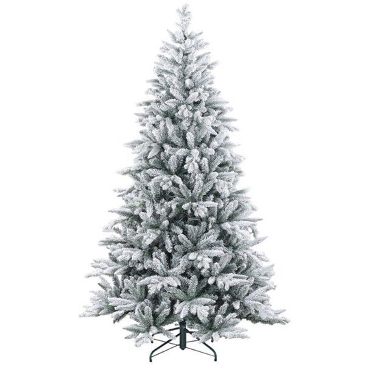 7 ft Snow-Flocked Christmas Tree – Realistic Indoor Holiday Decor with 1401 Tips for Festive Christmas 2024