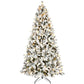 8ft Pre-Lit Snow-Flocked Christmas Tree with Colorful & Warm LED Lights – Perfect Holiday Decor for Home, Christmas 2024