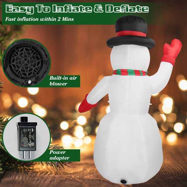 Giant 7.9FT Inflatable Christmas Snowman – LED Light-Up Decor with Waterproof Design for Outdoor Lawn, Holiday Festivities 2024