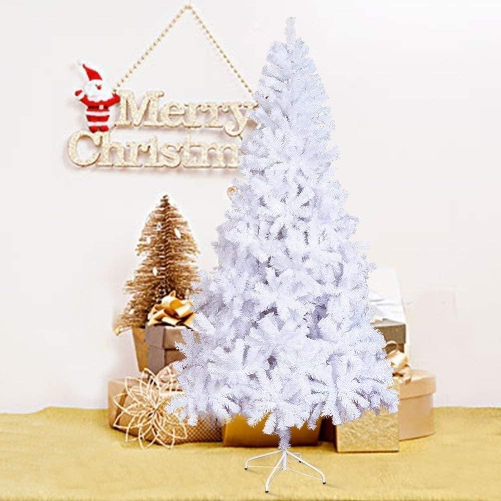 8 Ft Eco-Friendly PVC Christmas Tree - 1500 Tips for Festive Decoration, Sturdy Metal Base, Perfect Holiday Centerpiece