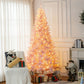 7.5 ft Pre-Lit Pink Christmas Tree – Festive Holiday Decor with 500 LED Lights, Perfect for Indoor Christmas 2024