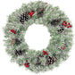 Pre-lit Artificial Christmas 4-Piece Set,Garland, Wreath and Set of 2 Entrance Trees